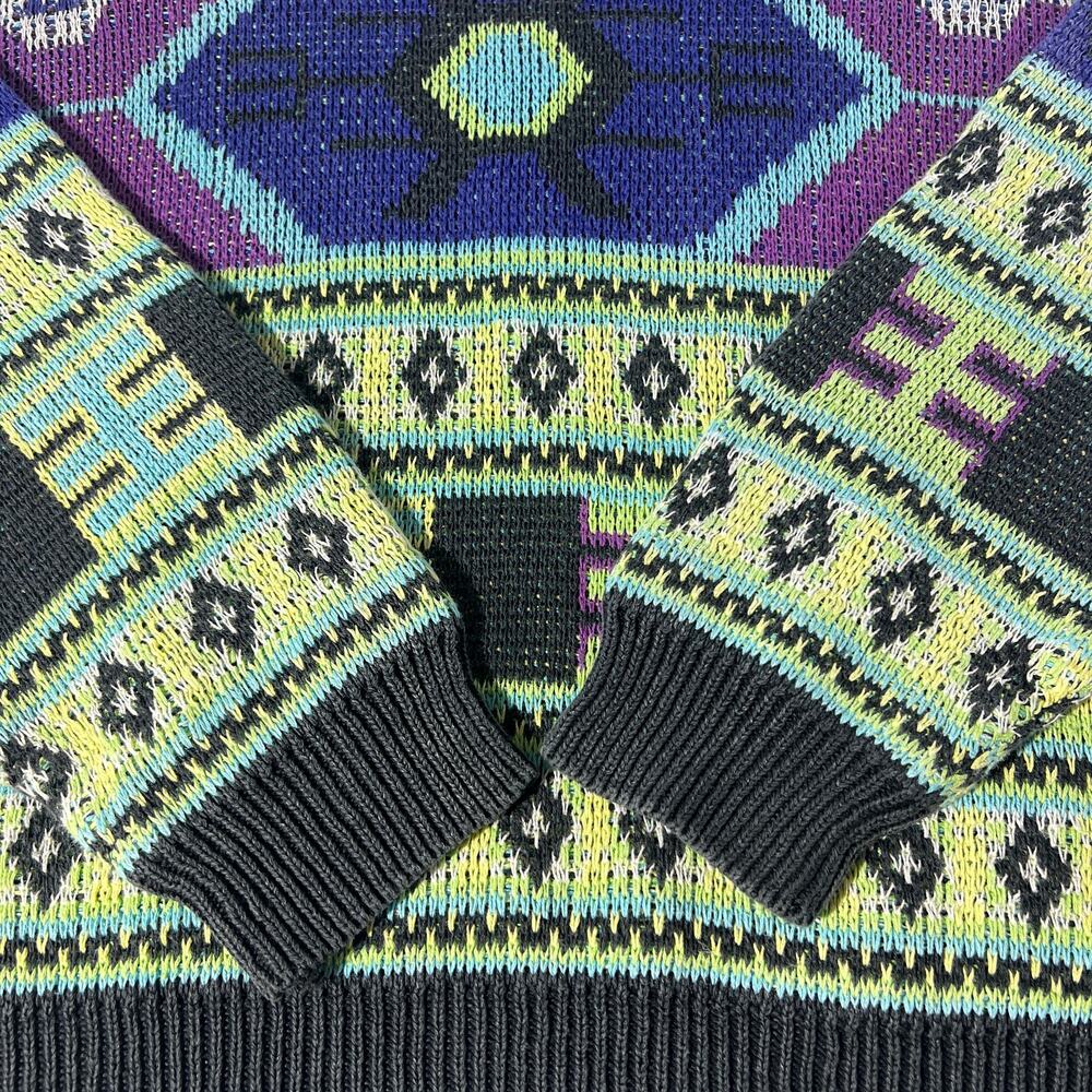 Vintage Unionbay Aztec Geometric Sweater XL Ramie Cotton - Picture 5 of 8